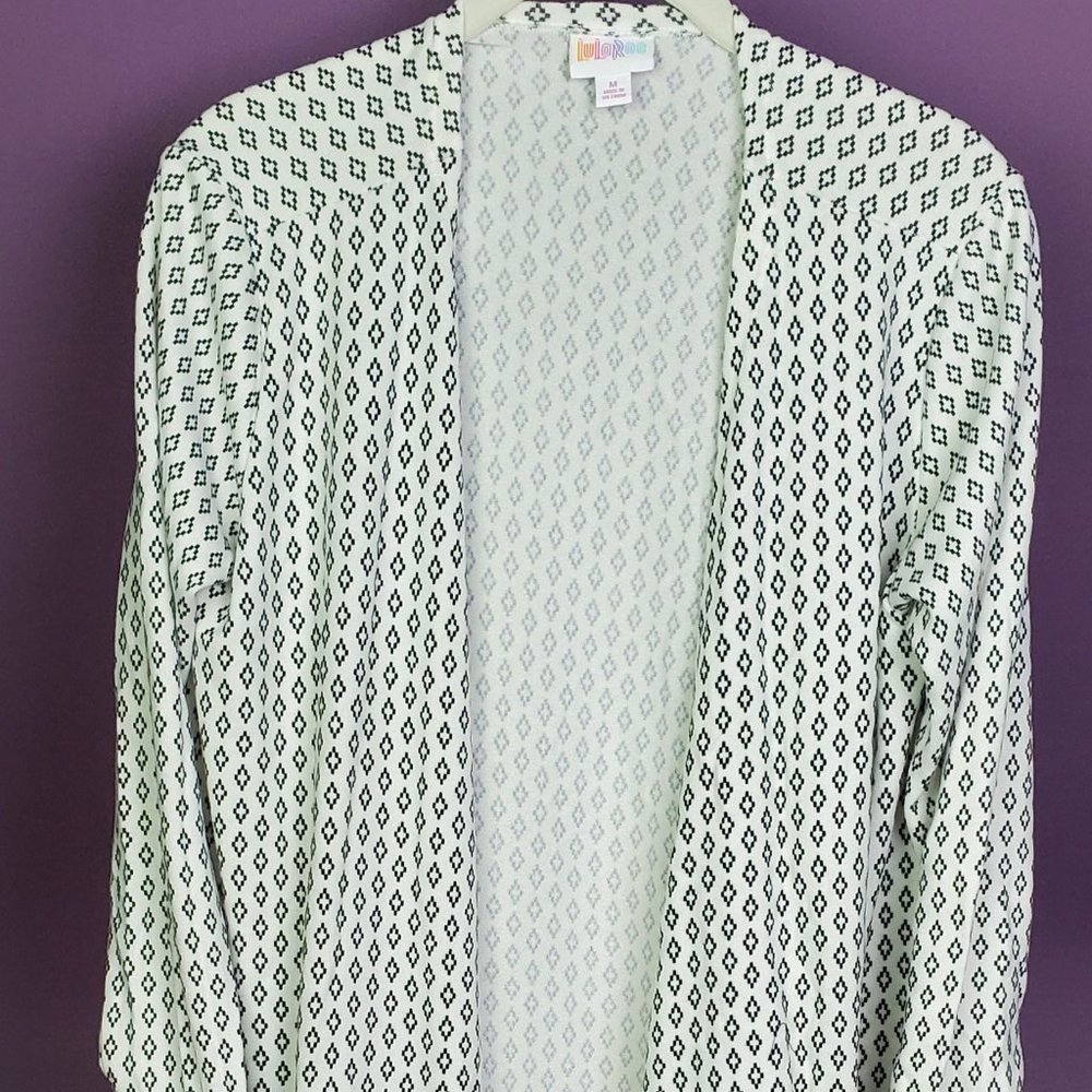 NWT black/white Lularoe Caroline cardigan